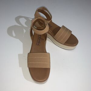 Zodiac Platform Sandals Women's 11 Bailee Tan Stretch Ankle Strap EU 42